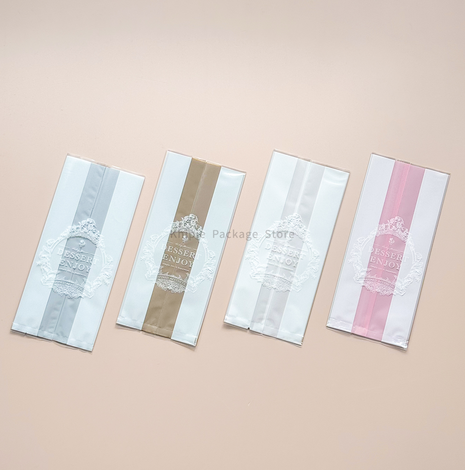 折角餅乾袋｜白色花圈｜8*17.5+5cm