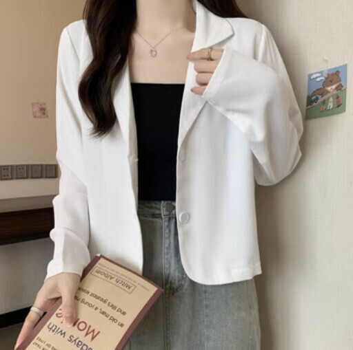 爆款韓版氣質西服襯衫（白色均碼）