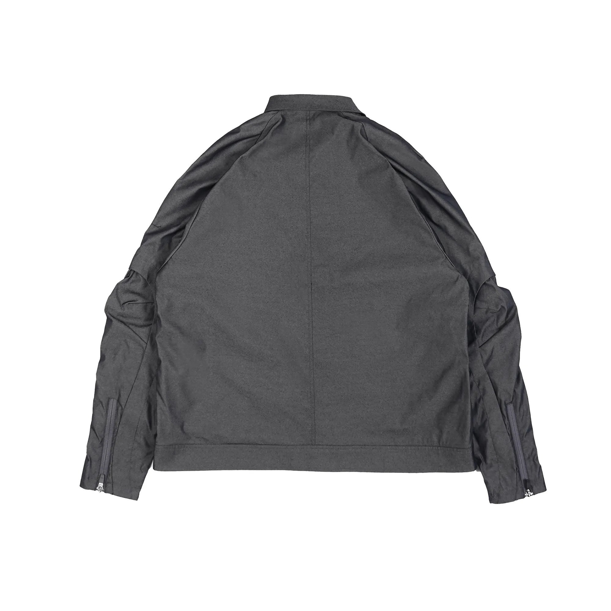 oqLiq Pleated Sleeves Cropped Jacket 深灰色