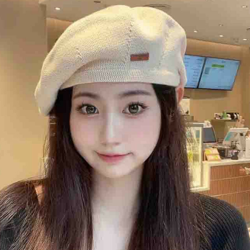 熱賣針織貝雷帽【E-368米色針織貝雷帽】【均碼】