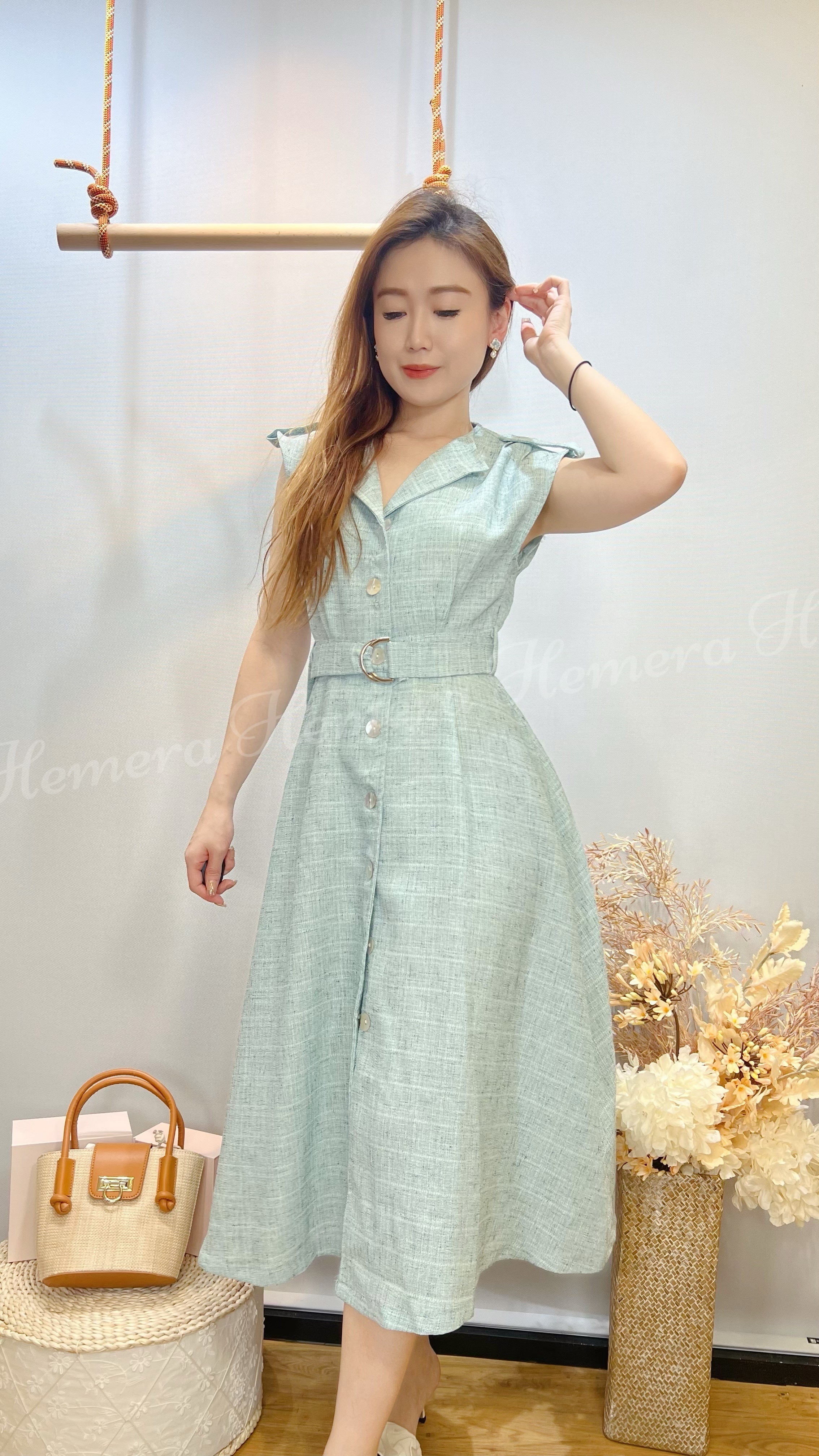 DR24W0530 小香風TWEED料A-LINE連身裙