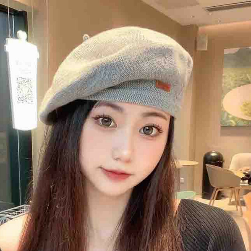 熱賣針織貝雷帽【E-368灰色針織貝雷帽】【均碼】