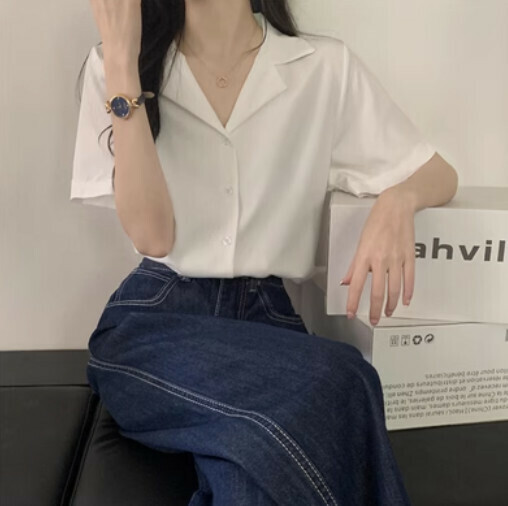 熱推西裝領女襯衫（白色均碼）