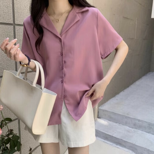 熱推西裝領女襯衫（紫色均碼）