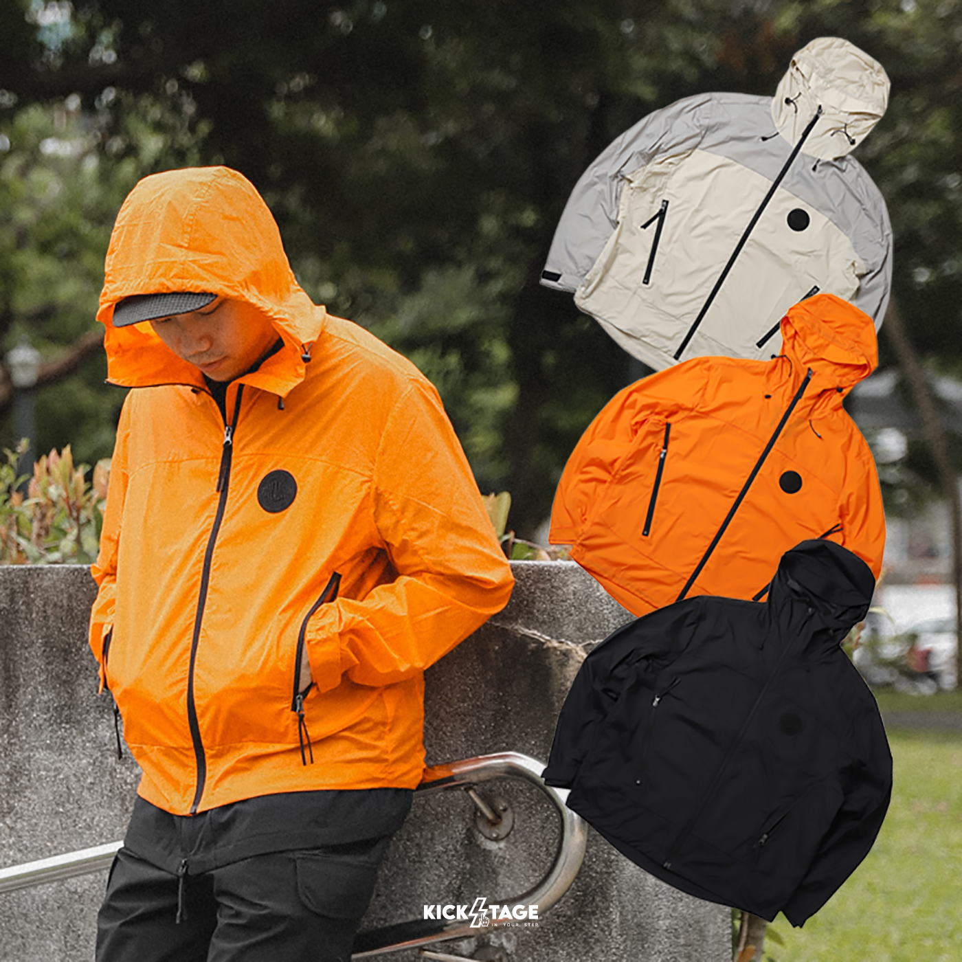 **特價商品售出無退換**男女款 PALLADIUM GORPCORE JACKET 奶油白 黑 橘 防曬 多口袋 機能外套【1010181】