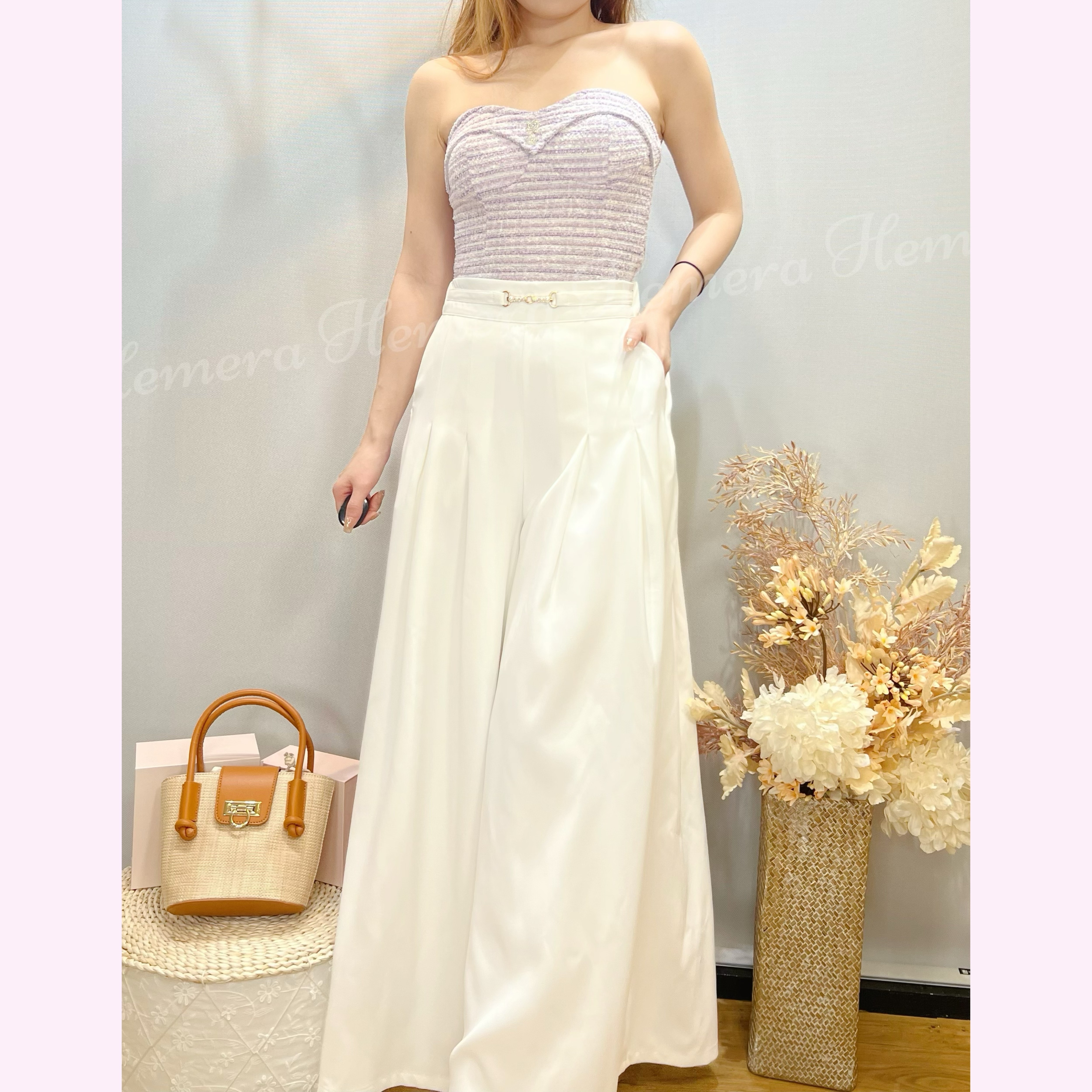 TP24W0536 小香風波霸BING BING 鈕TWEED料短版上身