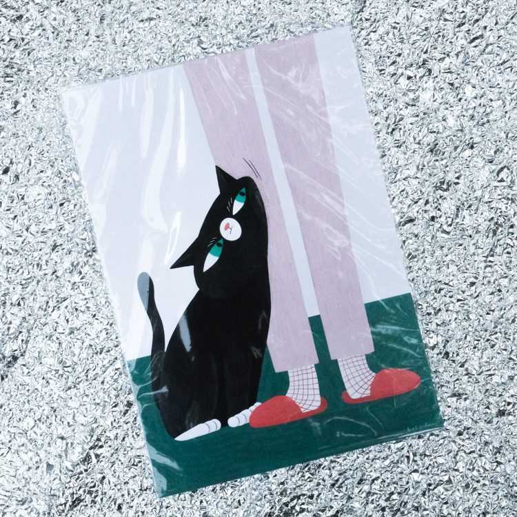 鳥控 bird cone｜A4海報｜黑貓蹭蹭