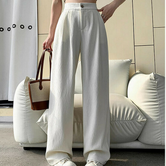 Hot selling high-waisted wide-leg pants [white petite] [XS-2XL size] (please contact customer service to confirm the delivery size after placing the order)