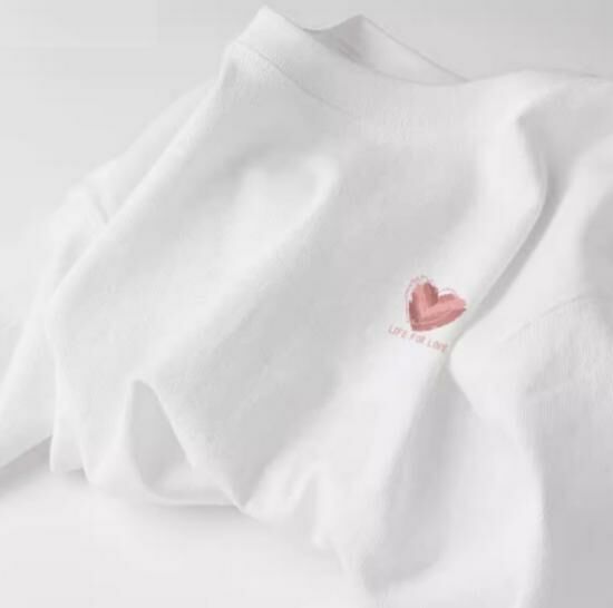 Hot Selling Cotton T-shirt Short Sleeve [White (Messy Love Chest Logo)] [S-2XL Size] (Please contact customer service to confirm the delivery size after placing the order)