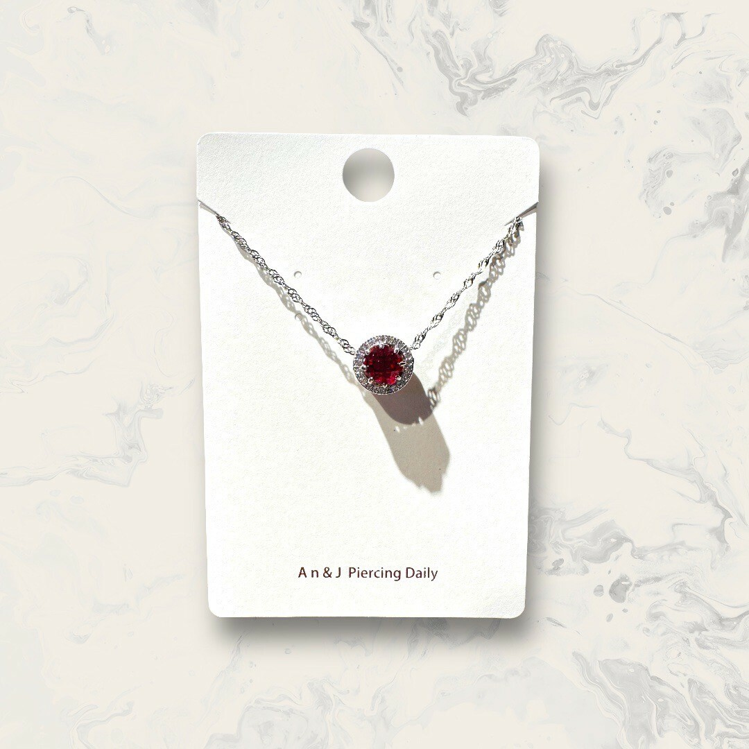 韓國直送項鍊 螺旋鍊 線鋯框中大鋯側愛心雕刻滾筒 4色