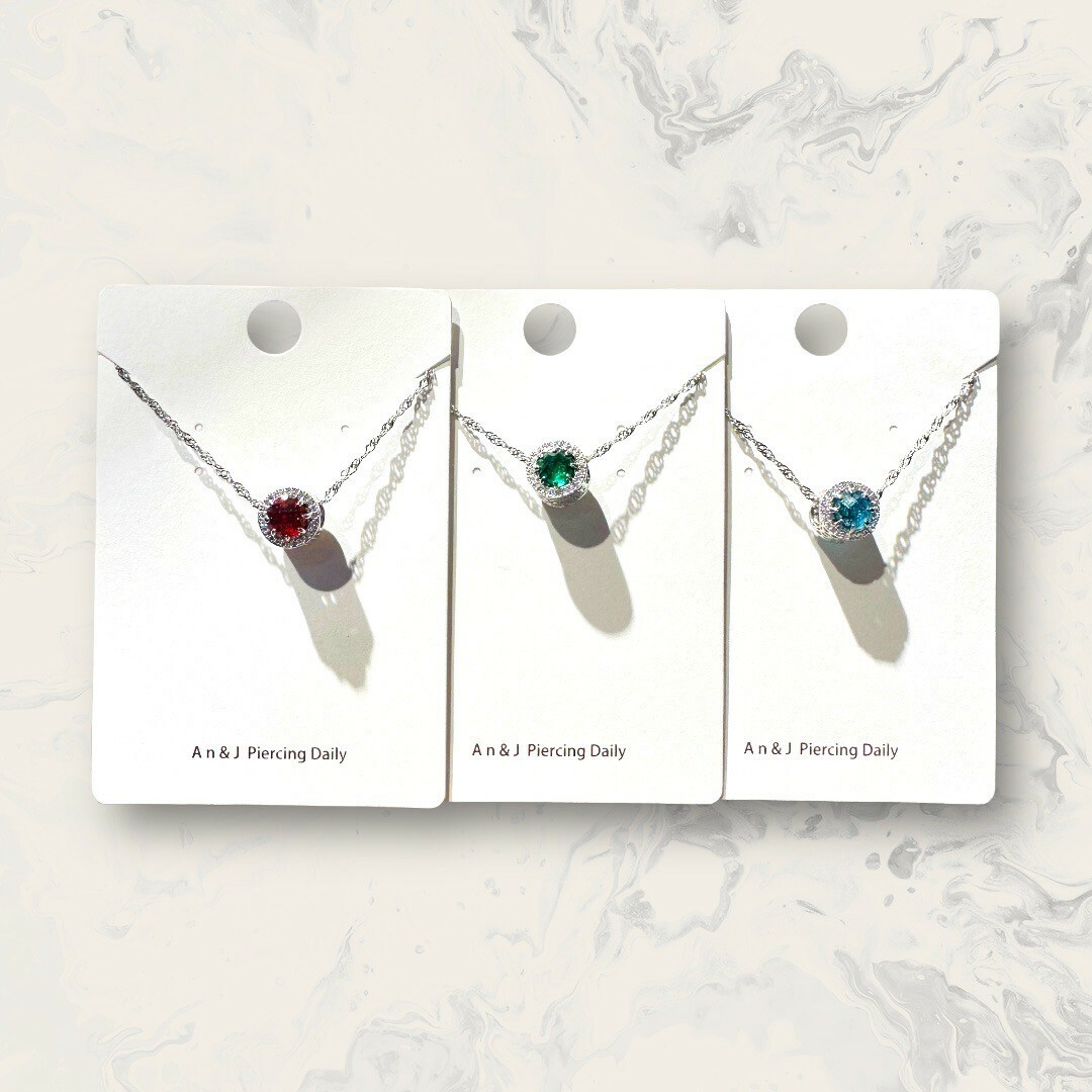 韓國直送項鍊 螺旋鍊 線鋯框中大鋯側愛心雕刻滾筒 4色