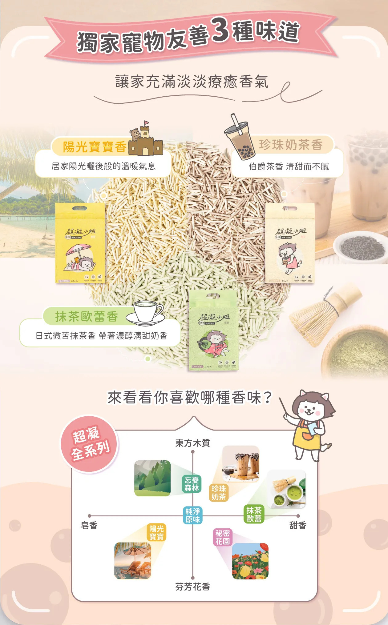 台灣超凝小姐｜益生菌除臭豆腐砂 (珍珠奶茶香) 7L