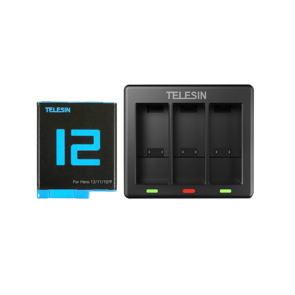 【TELESIN】Gopro Hero 9 10 11 12 全解碼電池＋充電座