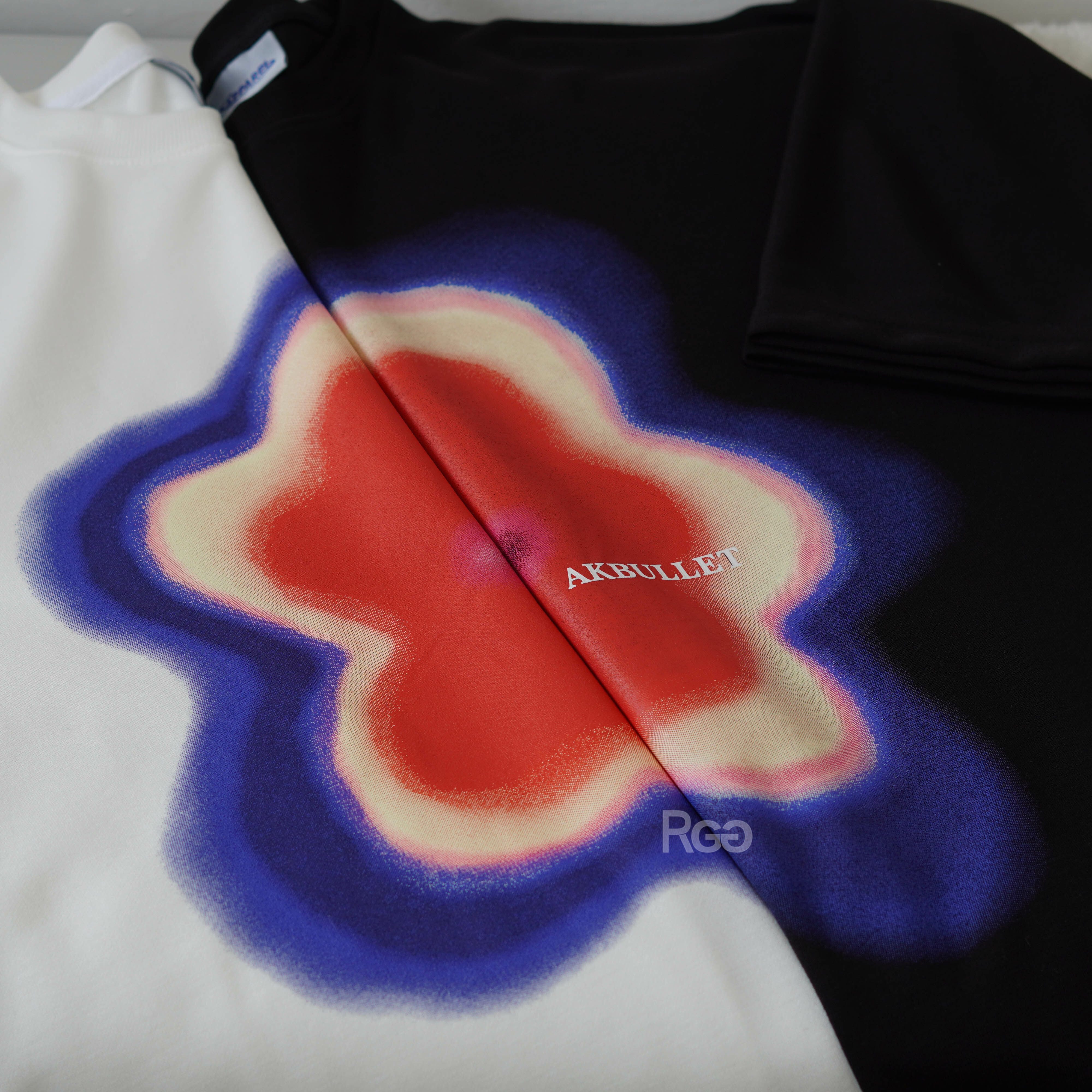 #11214 韓系暈染花圖騰短T