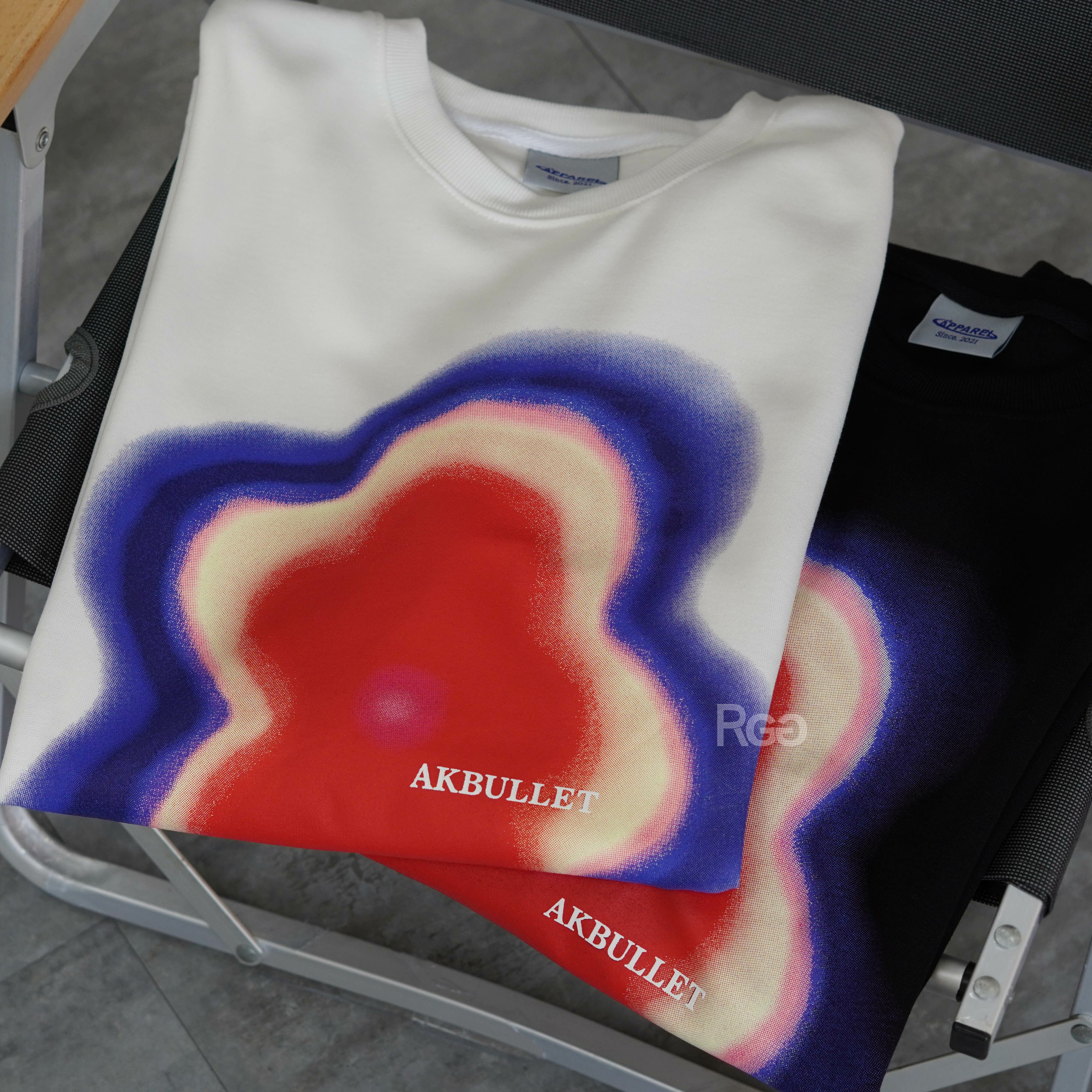 #11214 韓系暈染花圖騰短T商品特寫照