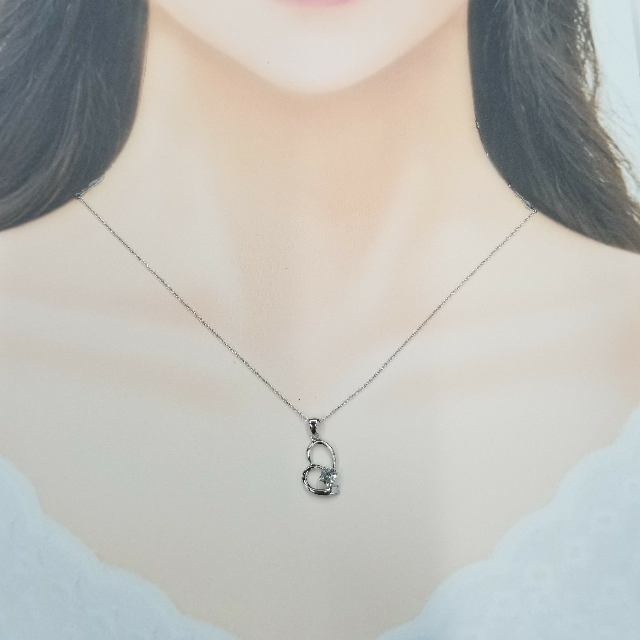 全新14K白金【單粒31份鑽石】吊墜