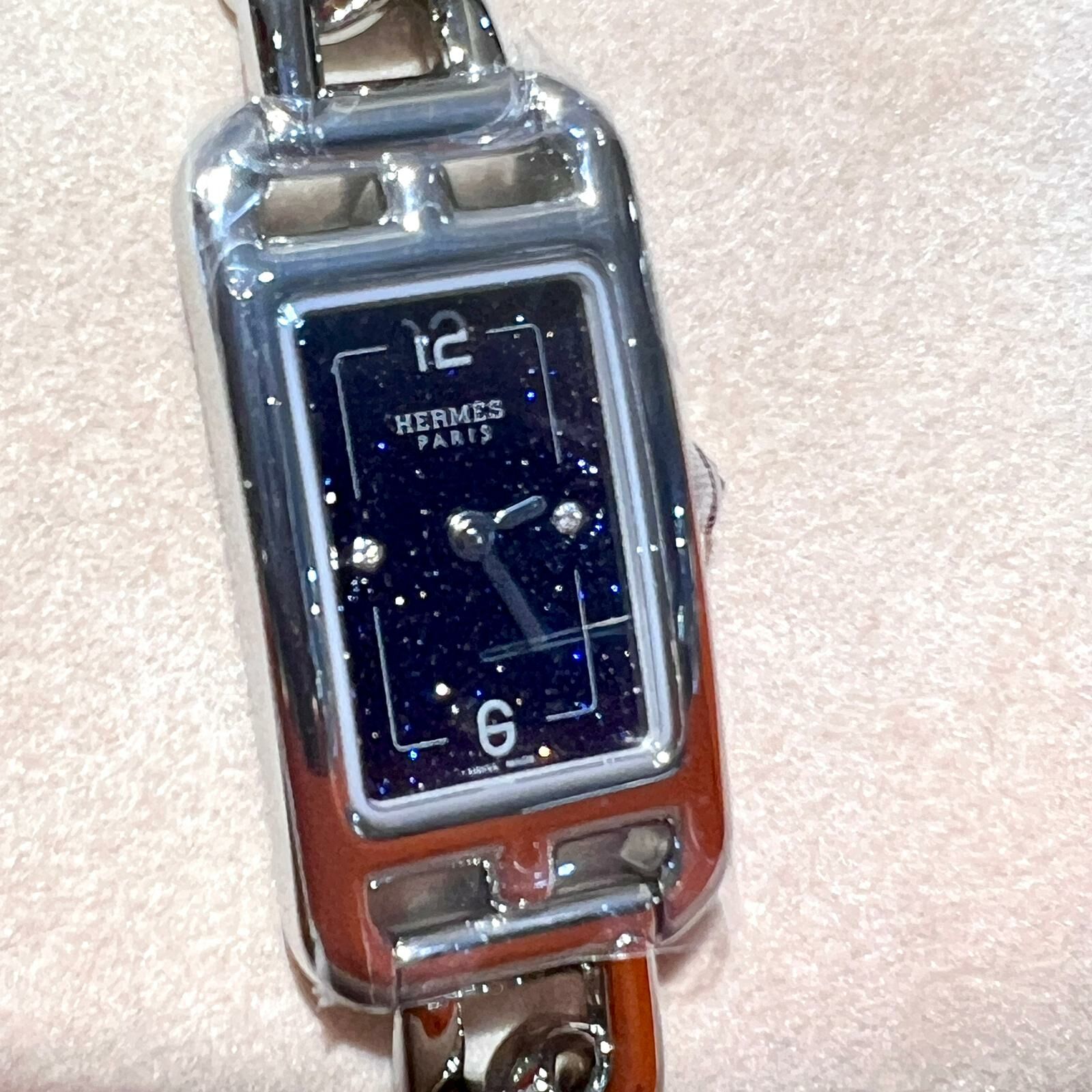 全新HERMES手錶/手鏈款 NANTUCKET NAVY 星空藍鑚石閃錶面 17mm 訂製SPECIAL ORDER WATCH #BRAND NEW #香榭站正品