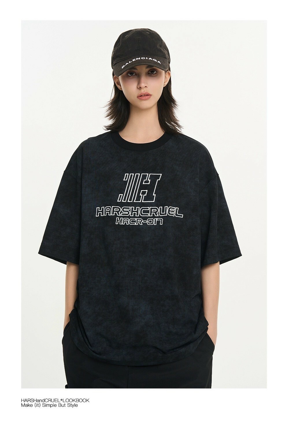 Harsh and Cruel 24SS 美式斑駁字體排版水洗短袖 HZ242020186