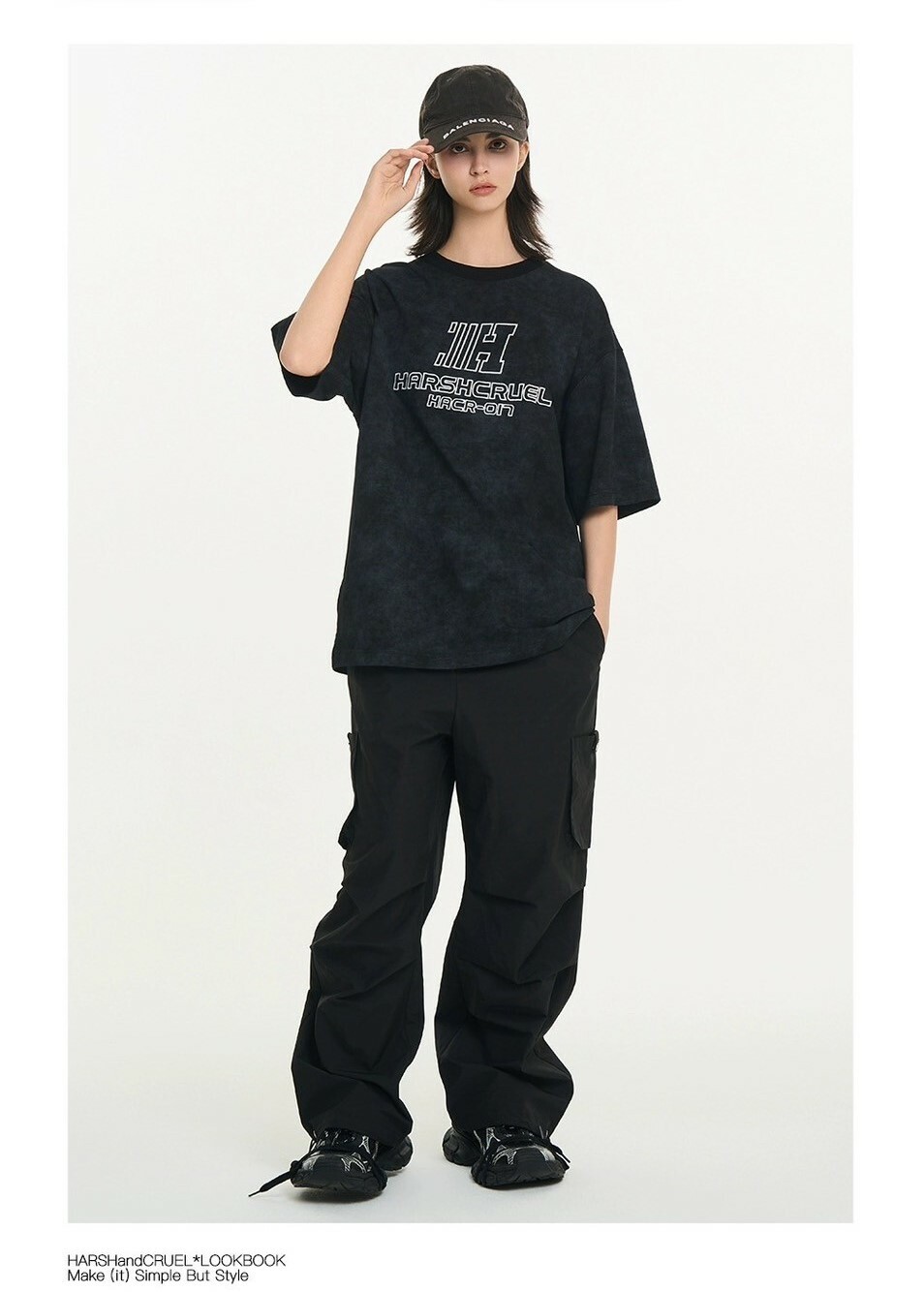 Harsh and Cruel 24SS 美式斑駁字體排版水洗短袖 HZ242020186