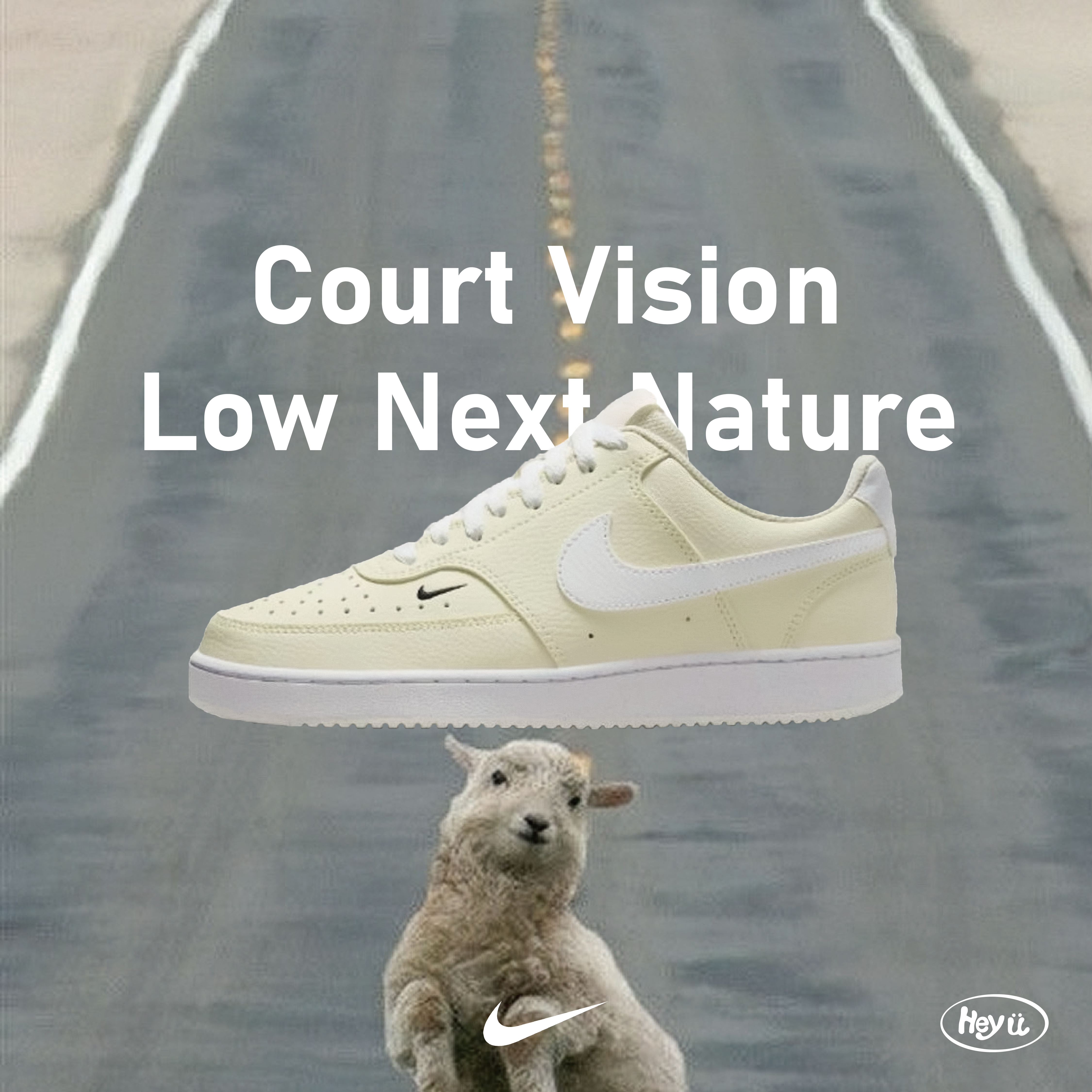 Nike Court Vision Low Next Nature (白黃)