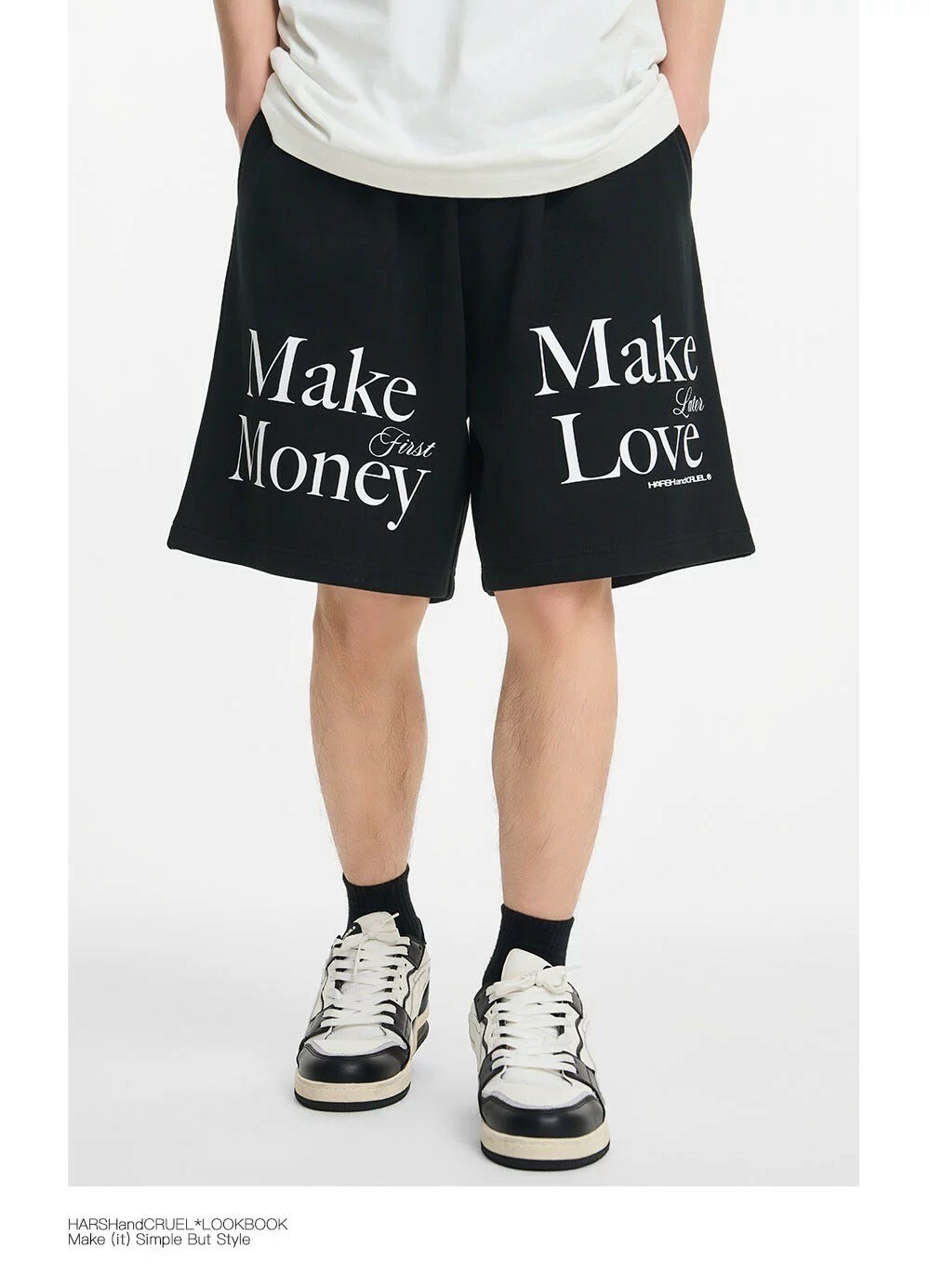 Harsh and Cruel 24SS 字體排版印花棉短褲 HL242131199