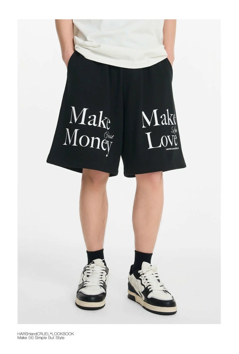 Harsh and Cruel 24SS 字體排版印花棉短褲 HL242131199