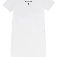 [S] BEENTRILL ROUND NECK BACK SLIT STRING OVERFIT ONE PIECE,WHITE, BA232OP501-OF (SBT144)