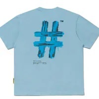 [S] BEENTRILL PAINTING HASHTAG OVERFIT SHORT SLEEVE T-SHIRT,TURQUOISE, BA242TS003-TQ (SBT147)