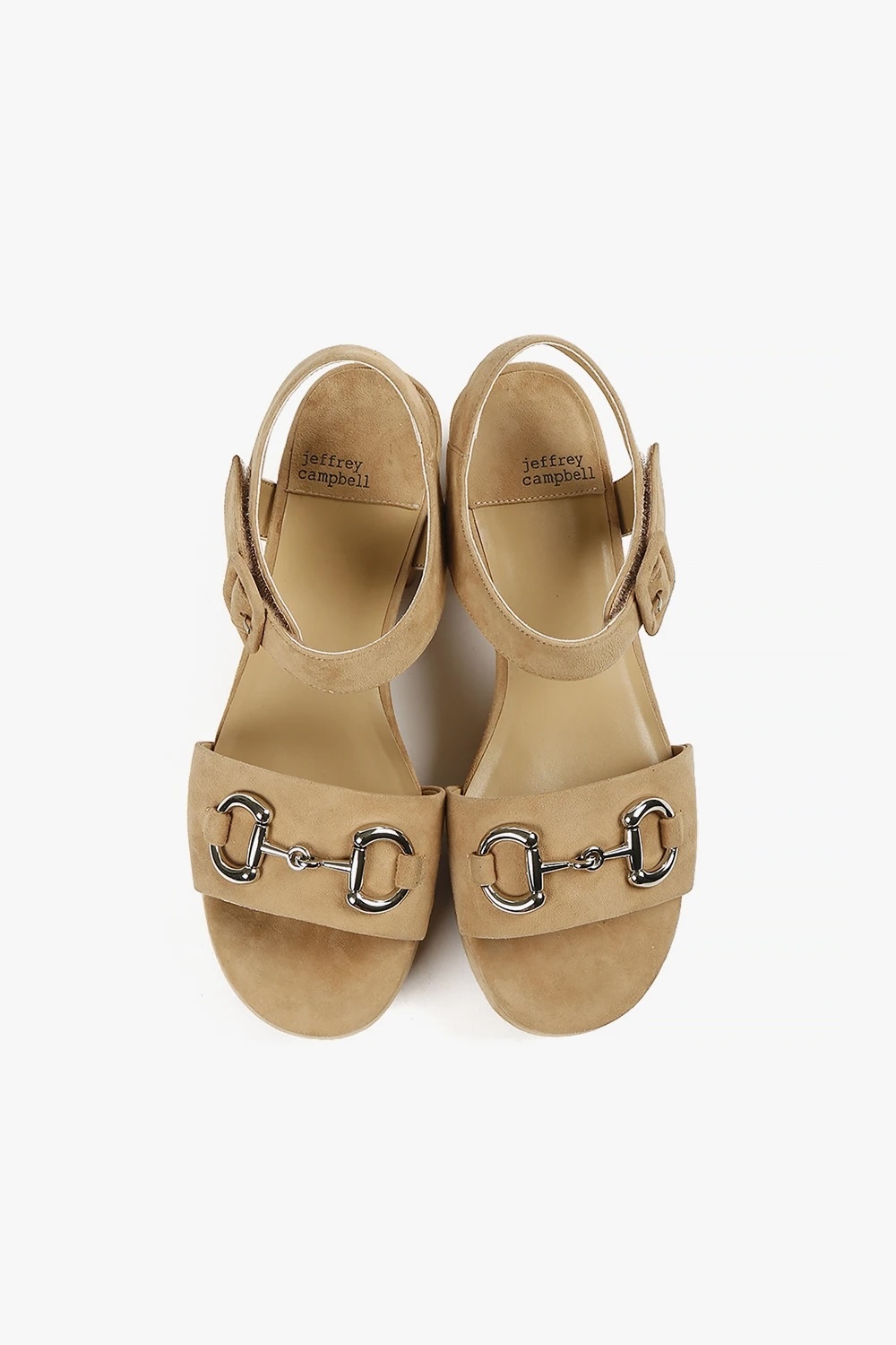 Timeless 麂皮飾釦厚底涼鞋