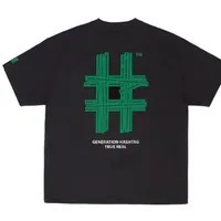 BEENTRILL■Green taping hashtag Overfit T-shirt■送料込 S] BEENTRILL GREEN TAPING HASHTAG OVERFIT SHORT SLEEVE T