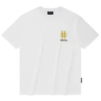 [S] BEENTRILL MINI TAPING HASHTAG COMFORT FIT SHORT SLEEVE T-SHIRT,WHITE, BA222TS031-WH (SBT163)