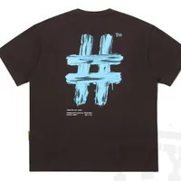 [S] BEENTRILL PAINTING HASHTAG OVERFIT SHORT SLEEVE T-SHIRT,BROWN, BA242TS003-BR (SBT166)