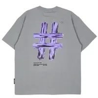 [S] BEENTRILL PAINTING HASHTAG OVERFIT SHORT SLEEVE T-SHIRT,LIGHT KHAKI, BA222TS008-LK (SBT167)