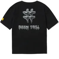 [S] BEENTRILL 3D DRIPPY OVERFIT SHORT SLEEVE T-SHIRT,BLACK, BA242TS014-BK (SBT173)