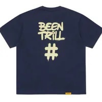 [S] BEENTRILL SPRAY HASHTAG OVERFIT SHORT SLEEVE T-SHIRT,VIOLET, BA242TS010-VL (SBT172)