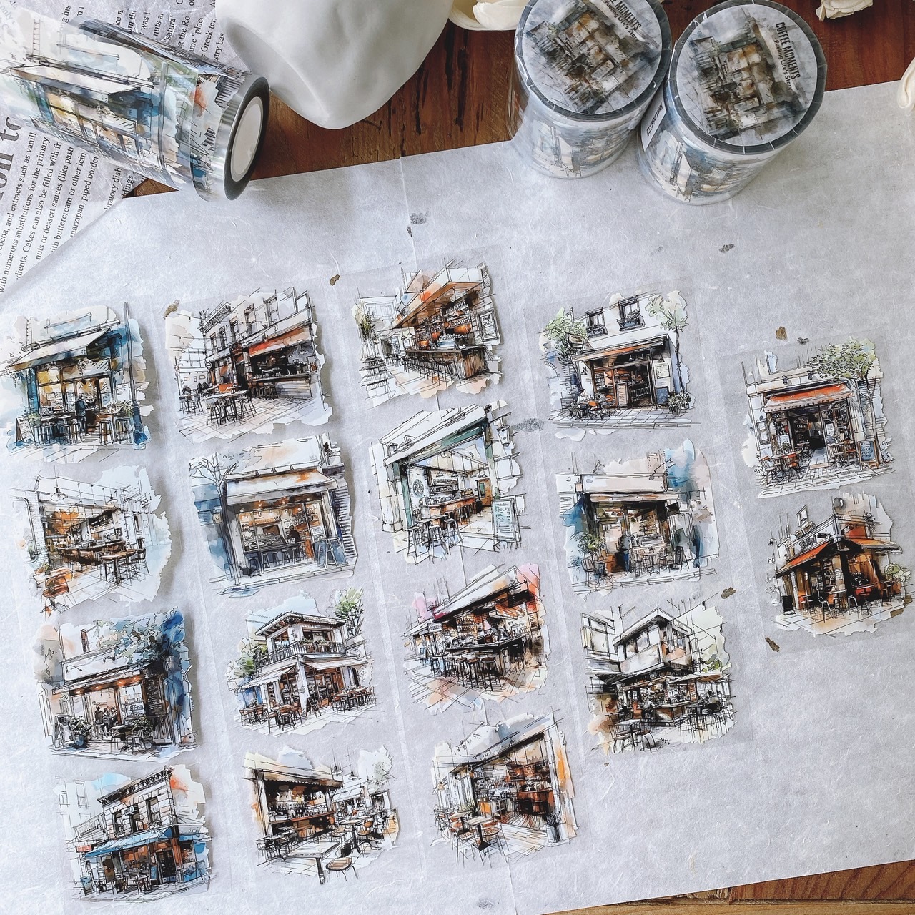 森年．咖啡時刻 Coffee moment 6.5cm亮面PET膠帶 <整捲/分裝>