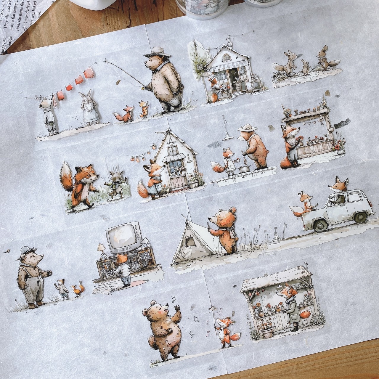 森年．森林好朋友 Forest Buddies 6.5cm亮面PET膠帶 <整捲/分裝>