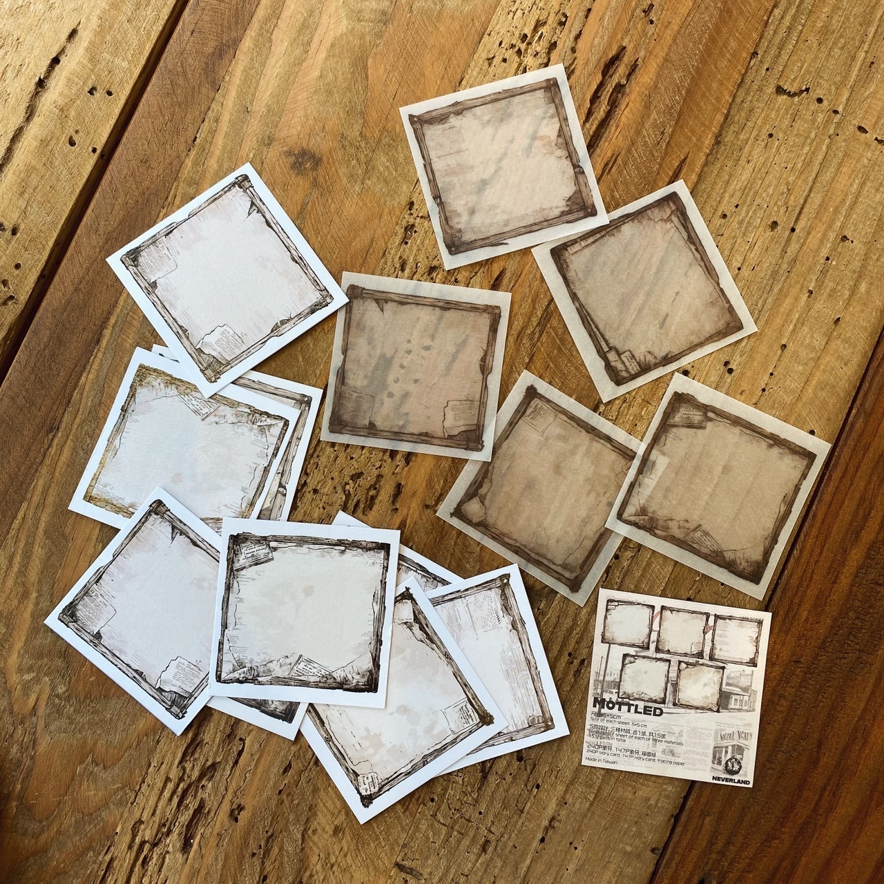 森年．MOTTLED 復古框小便簽