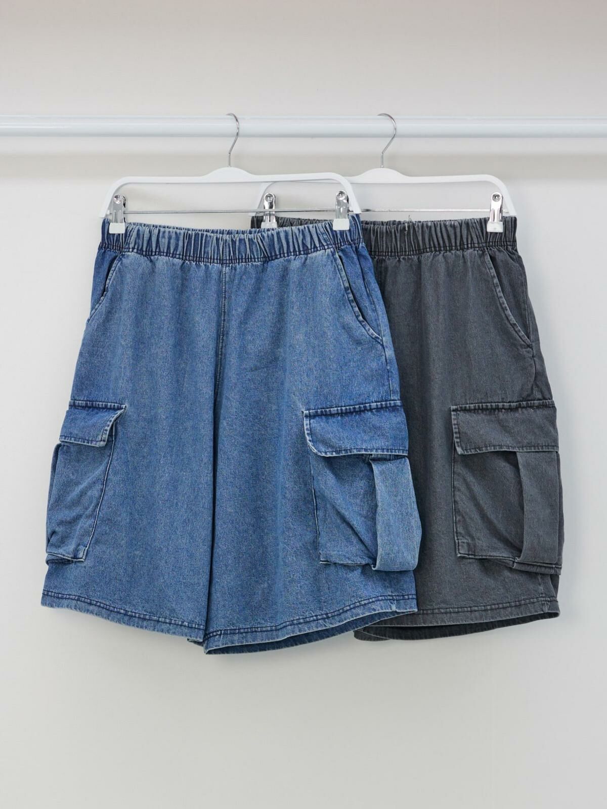 洗水工裝牛仔短褲 P2789