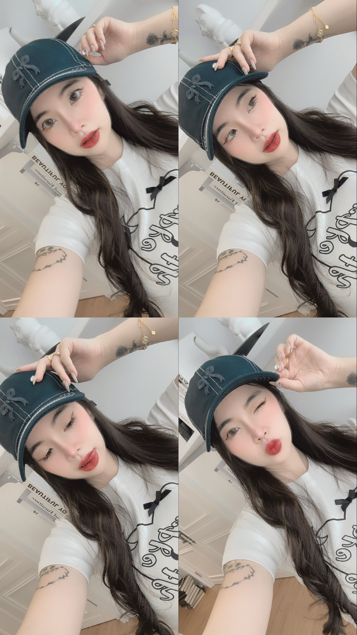 韓系蝴蝶結刺繡棒球帽🎀