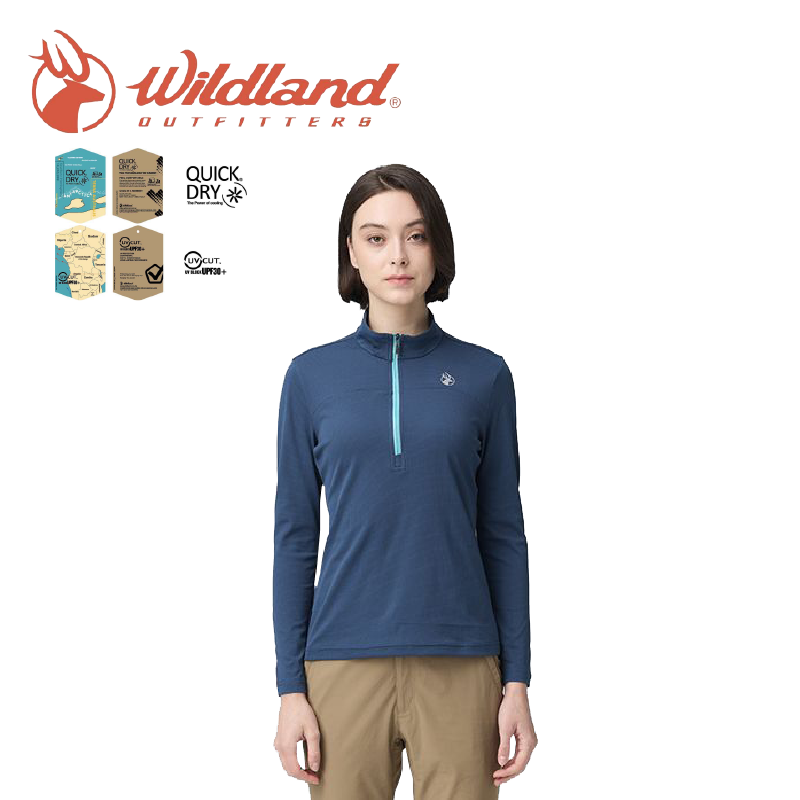 Wildland荒野 綠色環保抗UV彈性長袖衣 女款 (2色) 抗UV/透氣/排汗/登山 11WB21619