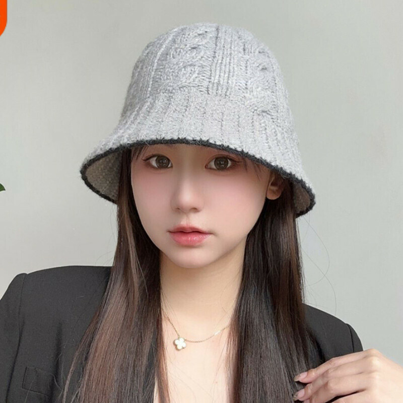 Hot selling twist fisherman hat [E-522 gray twist fisherman hat] [one size fits all hat circumference 54-59cm]