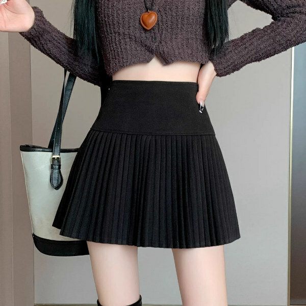 Hot Selling Thickened Woolen Skirt (S-XL) (Black) (Contact customer service after placing order to confirm delivery size)