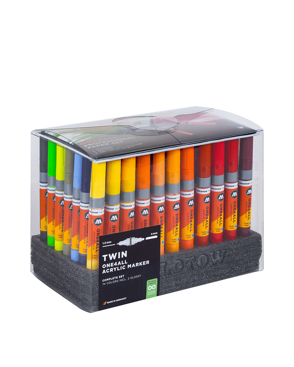 ONE4ALL™ Complete Set Acrylic Twin/5ml 74 Colors 雙頭壓克力筆74色組