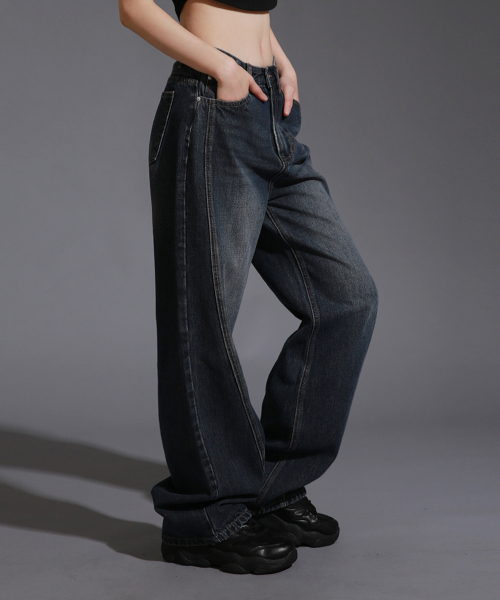 KR LTM vintage cut semi-wide denim牛仔褲