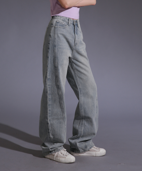 KR LTM vintage cut semi-wide denim牛仔褲