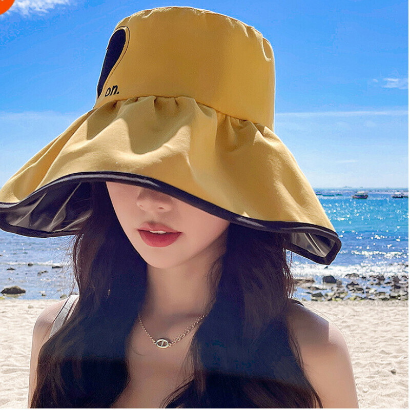 Hot selling vinyl sun protection love fisherman hat [E-327 ginger love vinyl fisherman hat] [adjustable]