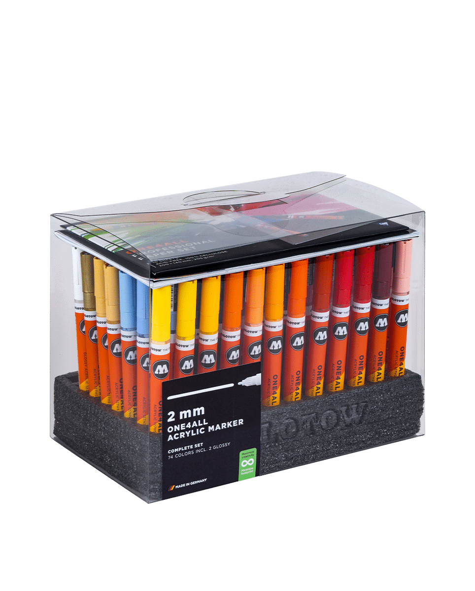 ONE4ALL™ Complete Set 2mm/5ml 74 Colors 單頭壓克力筆74色組
