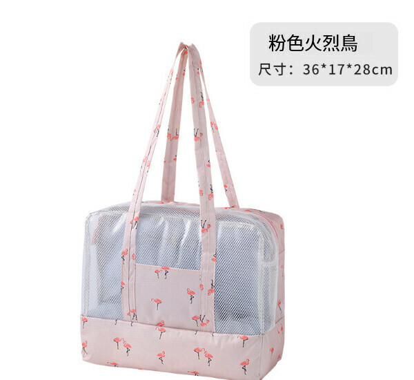 熱賣乾濕分離旅行袋【粉色火烈鳥】