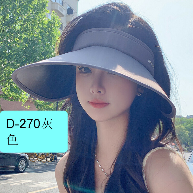 熱賣防曬遮陽帽【D-270灰色SPORT空頂綁帶帽】【M（56-59cm）】